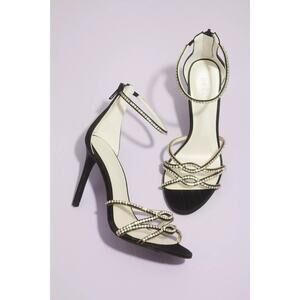 WOMEN'S Entwined Crystal Satin Stilettos WOMEN SANDAL STILETTOS